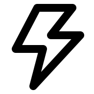 Lightning Bolt Symbol (Outline) Free Open-Source SVG Icon