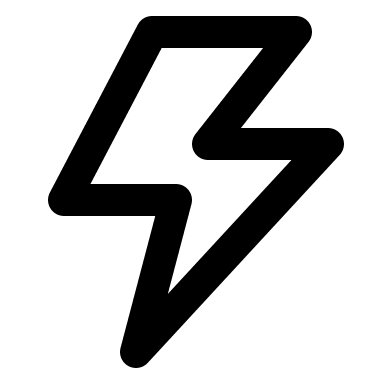 Lightning Bolt Symbol (Outline) Free Open-Source SVG Icon (IconPark Outline)