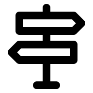 Both Directions Road Sign (Outline) Free Open-Source SVG Icon