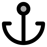 Two-Tone Anchor Symbol (TwoTone) Free Open-Source SVG Icon