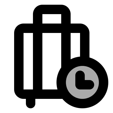 Baggage Delay Notification (TwoTone) Free Open-Source SVG Icon (IconPark TwoTone)