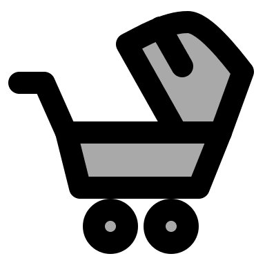 Boy Stroller (TwoTone) Free Open-Source SVG Icon (IconPark TwoTone)