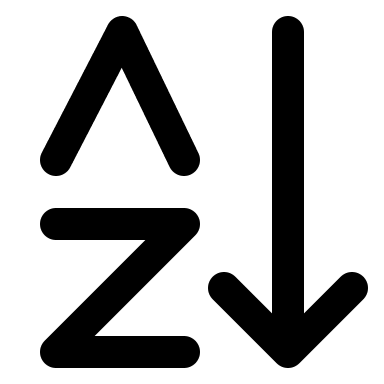 Alphabetical Sorting Method Free Open-Source SVG Icon (IconPark)