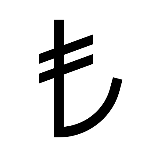 Turkish Lira Currency Symbol Free Open-Source SVG Icon (Icons8 Windows 10 Icons)