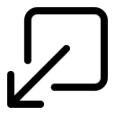 Downward Left Arrow in Box (Outline) Free Open-Source SVG Icon