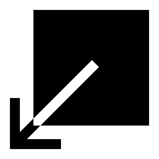 Sharp Down-Left Arrow in Box (Sharp) Free Open-Source SVG Icon (IonIcons)