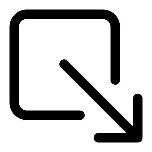 Arrow Down Right Box (Outline) Free Open-Source SVG Icon (IonIcons)