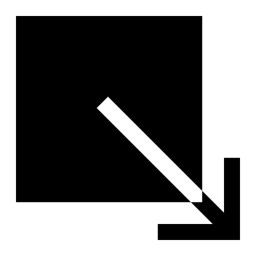 Sharp Downward Right Arrow in Box (IonIcons) Free Open-Source SVG Icon (IonIcons)