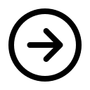 Forward Arrow in Circular Shape (Outline) Free Open-Source SVG Icon