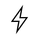 iOS Lightning Bolt Symbol (Outline) Free Open-Source SVG Icon