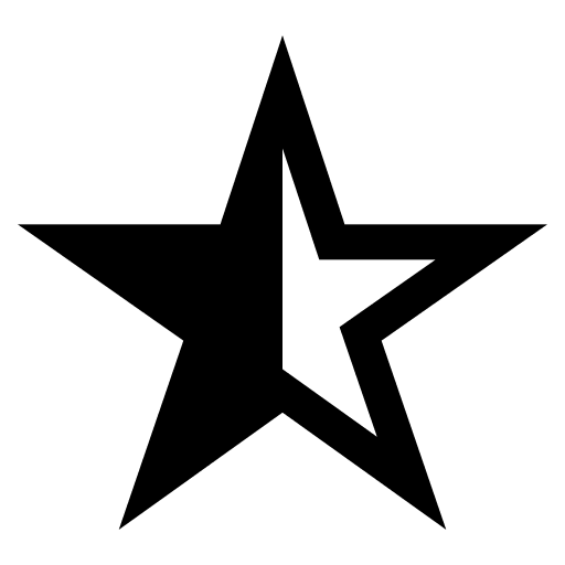 Half Star Rating (Sharp) Free Open-Source SVG Icon (IonIcons)