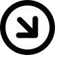 Downward Right Arrow in Circle (Jam Icons) Free Open-Source SVG Icon