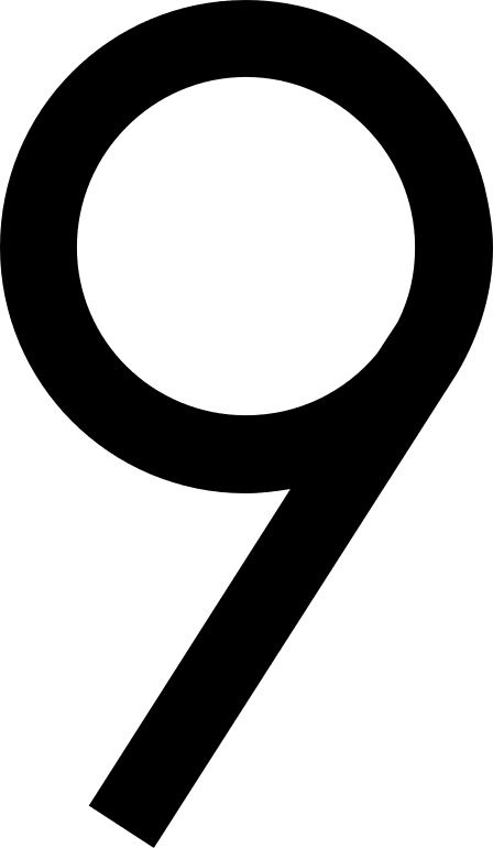 9 Number Free Open-Source SVG Icon (Ligature Symbols)