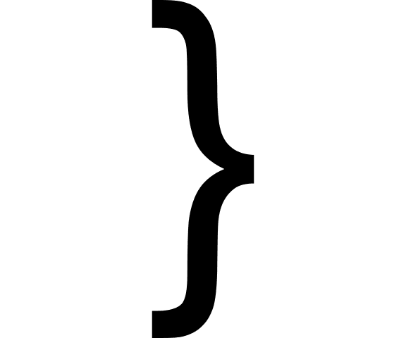 Brace Right (Ligature) Free Open-Source SVG Icon (Ligature Symbols)