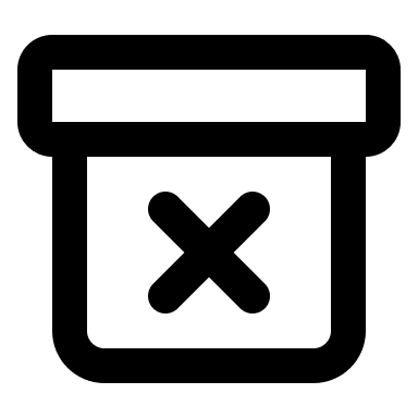 Archive with Cross Mark Free Open-Source SVG Icon (Lucide)