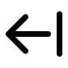 Left Arrow from Line (Lucide) Free Open-Source SVG Icon