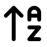 Upward Arrow from A to Z Free Open-Source SVG Icon