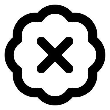 Badge with X Mark Free Open-Source SVG Icon (Lucide)