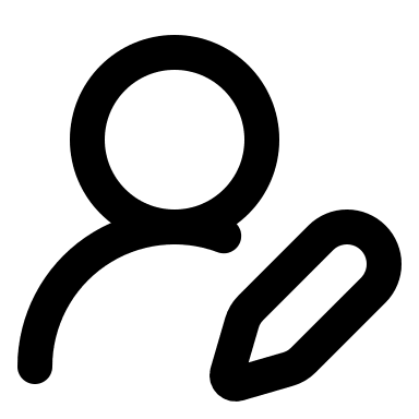 Round User Profile with Pen (Lucide) Free Open-Source SVG Icon (Lucide)