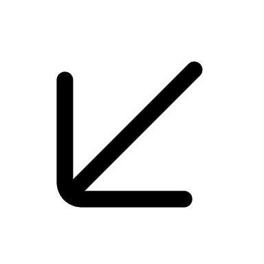 Downward Left Arrow (Mage Icons) Free Open-Source SVG Icon (Mage Icons)