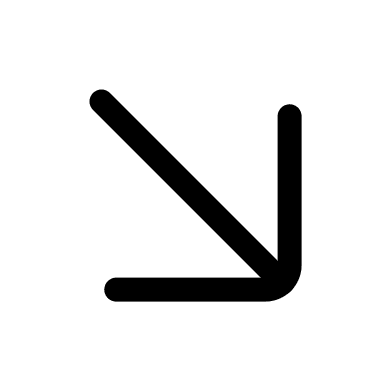 Downward Right Arrow (Mage Icons) Free Open-Source SVG Icon (Mage Icons)