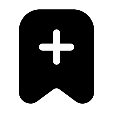 Bookmark with Plus Sign (Filled) Free Open-Source SVG Icon (Mage Icons)