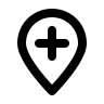 Map Marker with Plus Sign (Line) Free Open-Source SVG Icon