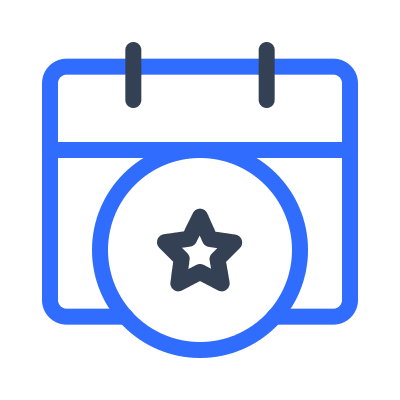 Alternative Date with Star Indicator Free Open-Source SVG Icon (Marketeq)