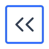 Double Left Arrow Sign in Square Free Open-Source SVG Icon