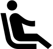 Extra Reclined Airline Seat Free Open-Source SVG Icon