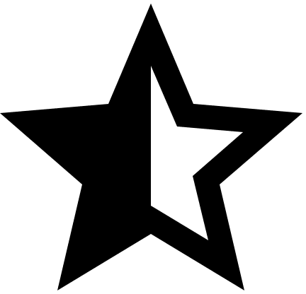 Half Star Rating (Material Design) Free Open-Source SVG Icon (Material Design Iconic Font)