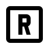 Alpha R Box (Outline) Free Open-Source SVG Icon