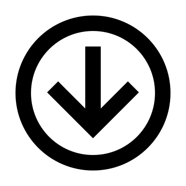 Downward Arrow in Circle (Outline) Free Open-Source SVG Icon (Material Design Icons)