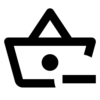 Basket with Minus Symbol (Outline) Free Open-Source SVG Icon (Material Design Icons)