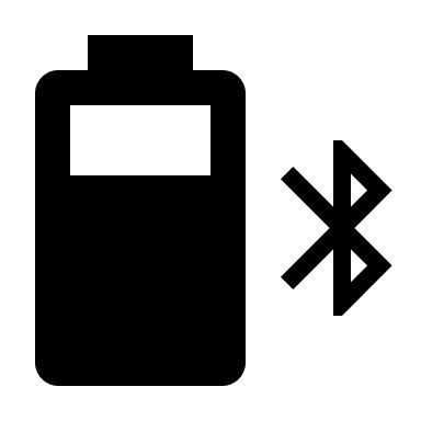 70% Charged Battery with Bluetooth Connectivity (Material Design) Free Open-Source SVG Icon (Material Design Icons)