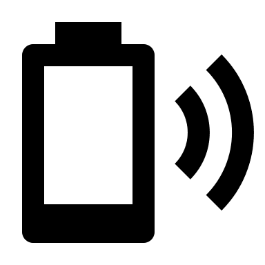 Wireless Battery Charging at 10% (Material Design) Free Open-Source SVG Icon (Material Design Icons)