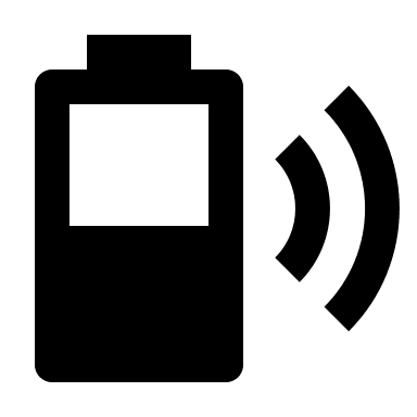 Wireless Battery Charging at 50% (Material Design) Free Open-Source SVG Icon (Material Design Icons)