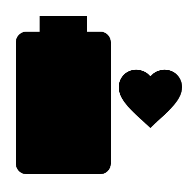 Heart-Shaped Battery Free Open-Source SVG Icon (Material Design Icons)