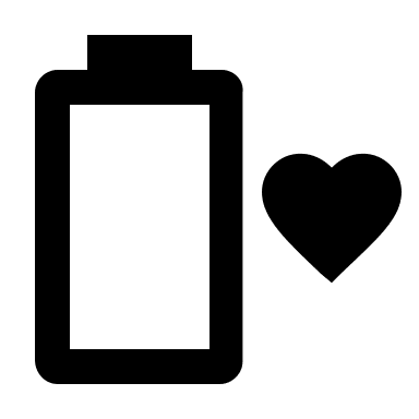 Heart-Shaped Battery Indicator (Outline) Free Open-Source SVG Icon (Material Design Icons)