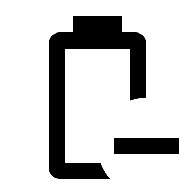 Battery Minus Symbol (Outline) Free Open-Source SVG Icon (Material Design Icons)