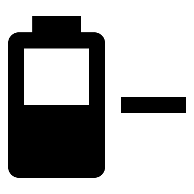 Negative Battery Charge (Material Design) Free Open-Source SVG Icon (Material Design Icons)