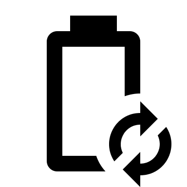 Battery Syncing (Outline) Free Open-Source SVG Icon (Material Design Icons)