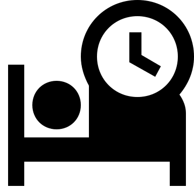 Bed with Clock (Material Design) Free Open-Source SVG Icon (Material Design Icons)