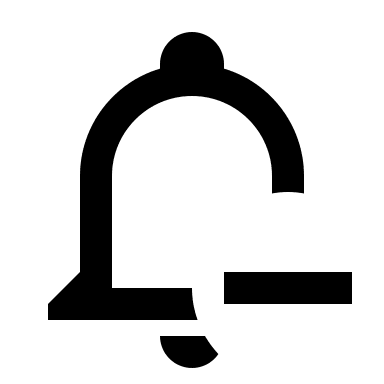 Bell with Minus Notification (Outline) Free Open-Source SVG Icon (Material Design Icons)