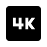 4K Video Box (Material Design) Free Open-Source SVG Icon