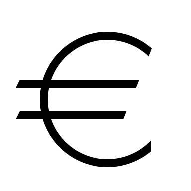 Euro Currency Symbol (Material Design Light) Free Open-Source SVG Icon (Material Design Light)