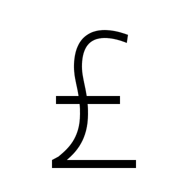 British Pound Currency Symbol (Material Design Light) Free Open-Source SVG Icon (Material Design Light)