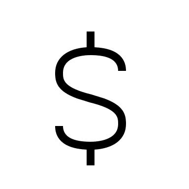 US Dollar Currency Symbol Free Open-Source SVG Icon (Material Design Light)