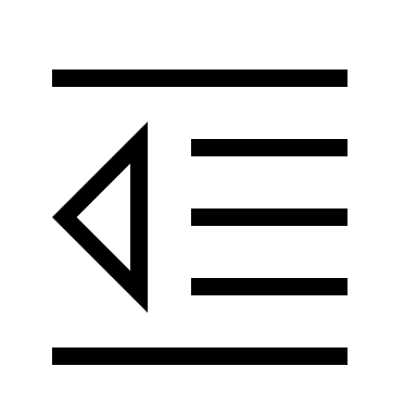 Decrease Indentation Format (Material Design Light) Free Open-Source SVG Icon (Material Design Light)