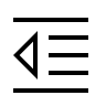 Decrease Indentation Format (Material Design Light) Free Open-Source SVG Icon